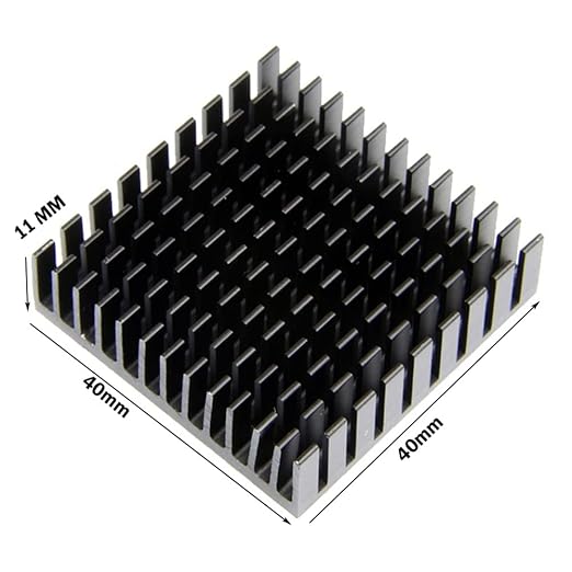 4PCS Black Aluminum Heat Sink with Thermal Conductive Adhesive Tape, 40×40×11mm Heatsink Cooler for Cooling VRM GPU Stepper Driver 3D Printer Stepper Motor