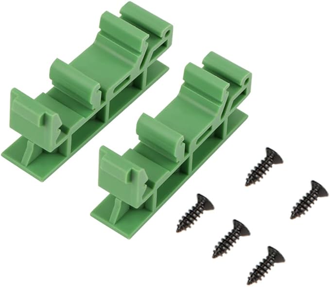 50Sets C45 DIN Rail PCB Mounting Green Bracket Holder Carrier Clips for Width 35mm or 15mm Din Rail