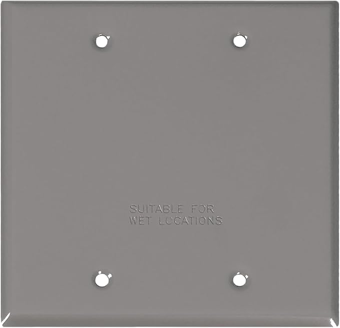 Sigma Electric, Gray, 1 Count (Pack of 1) Sigma Engineered Solutions, 14340 2-Gang Rectangular Stamped Weatherproof Cover