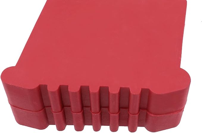 Geesatis 2Pcs Non-Slip Folding Ladder Feet Mat,Rubber Pads Covers Ladder Foot Pads,Anti-Skid Ladder Leg Cushion Bumper,1.2x2.9 Inch (Red)