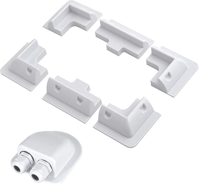 7 Pieces ABS Solar Panel Mounting Brackets,Solar Drill Free Corner Bracket for RV, Boats, Motorhomes,Roof,White