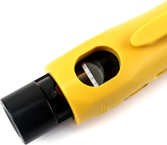 QWORK Double Ended Coax Stripper, 2 Pack Coxaial Cable Stripper Wire Cutter Coax Stripping Tool for RG7/11 and RG59/6/6Q