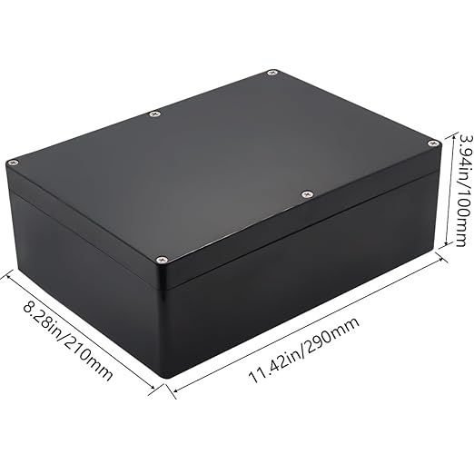 Junction Box IP65 Waterproof ABS Plastic Electrical Project Case Power Junction Boxes, Project Box with 4 PCS M16 Cable Glands 11.42x8.27x3.94 inch (290 x 210 x100 mm)