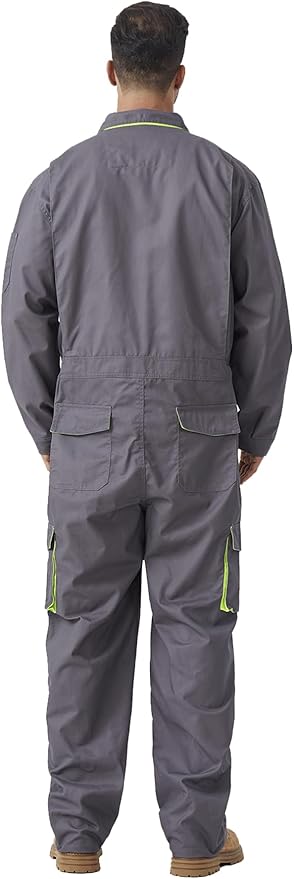 Men's Work Coverall Long Sleeves Overalls Mechanics Coveralls Workwear Jumpsuit with Multi Pockets