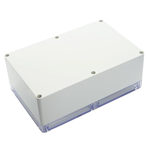 LeMotech ABS Plastic Junction Box Dustproof Waterproof IP65 Electrical Enclosure Box Universal Project Enclosure Grey with PC Transparent Clear Cover 9 x 5.9 x 3.4 inch(230 x 150 x 87 mm)