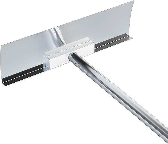 Stainless Steel Roof Rake: 2-16.5 FT Extendable, All-Stainless Construction (Head & Pole), Heavy-Duty & Durable,, Anti-Slip Grip