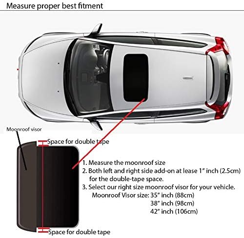 Sun Roof Visor Moonroof Vent Sunroof Rain Guard Top Window Wind Deflector Adhesive Tap On Air Flow Sun Shield 35" 88cm