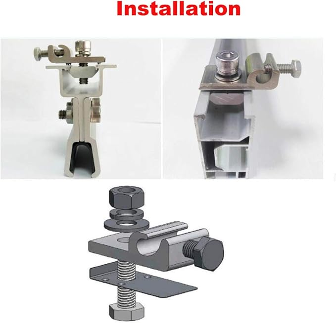 Solar Panel Photovoltaic Bolt-On Coupling Earthing Ground Lug Cable Clamp Ground Clamp with Lay in Lug for Bare Wire and Pipe