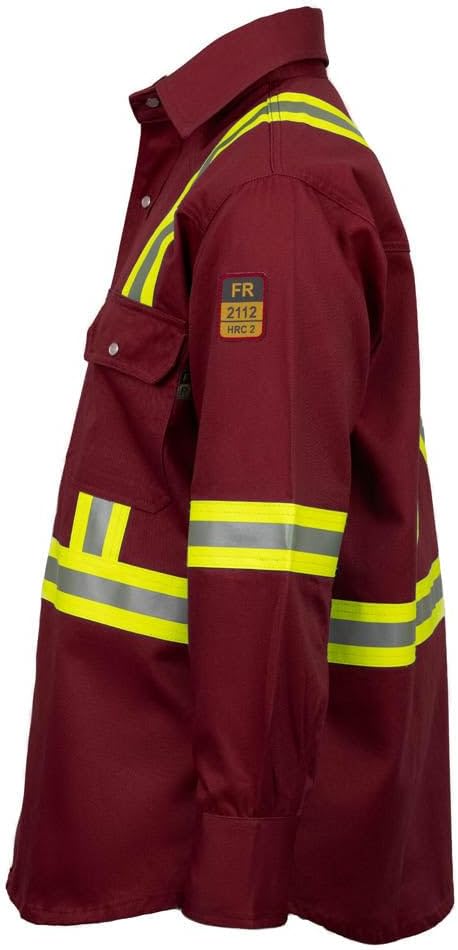 Flame Resistant High Visibility Hi Vis FR Shirt - 100% C - 7 oz