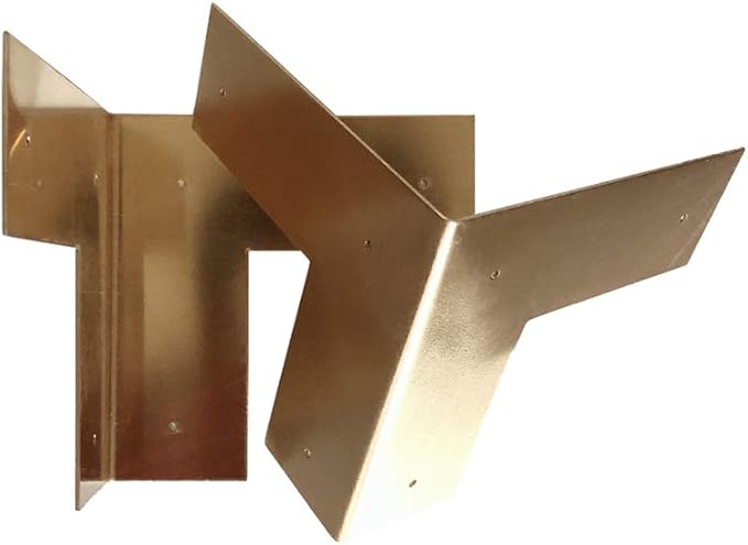 4Pcs Antique Pure Brass Heavy Duty Corner Protectors Braces Classical Furniture Tables and Chairs Cabinet Corner Guard (Gold)