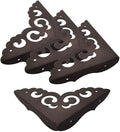 Corner Protector Edge 4 Pcs Antique Metal Decorative Box Corner Metal Bumpers for Cabinet Chest Desks Jewelry Box Door Drawer Tables Edge Guard Furniture Hardware Accessories (Ancient Black)