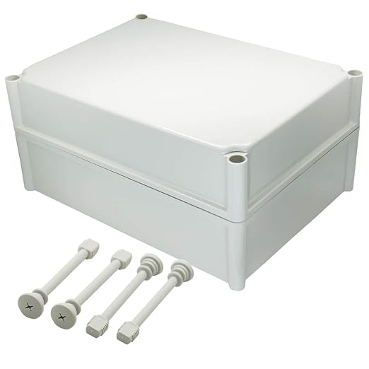 Zulkit Junction Box ABS Plastic Dustproof Waterproof IP67 Junction Boxes Universal Electrical Project Enclosure DIY Electronic Project Box Grey 14.96 x 11.02 x 7.09 inch (380 x 280 x 180 mm)