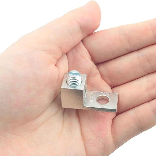 8PCS Aluminium Alloy Terminal Block Mechanical Grounding Lugs Aluminium Terminal Lugs Terminal Block Mechanical Lugs 29x13x14mm for Photovoltaic Wind Power Generating Station Laboratory