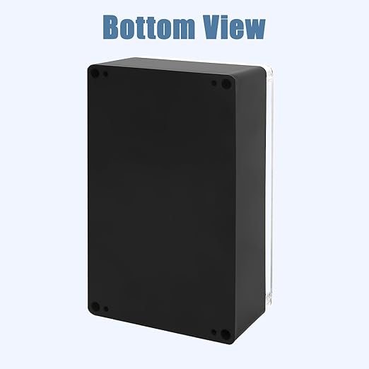 LeMotech Project Box ABS Plastic IP65 Waterproof Dustproof Electrical Junction Box with Clear Cover Outdoor Enclosure for Electronics, Black 7.8"x 4.7"x 2.9"(200x120x75mm)(Pack of 1)