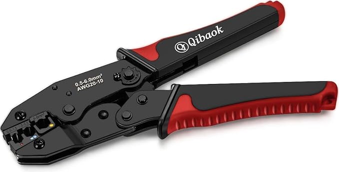 Wire Crimper Tool Qibaok Ratcheting Insulated Wire Terminal Connectors Crimping Tool for AWG22-10