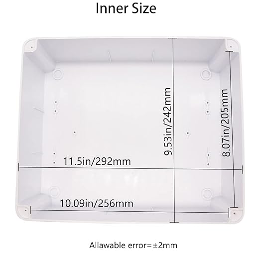 Junction Box, Zulkit Project Box with Reserved Holes IP65 Waterproof Dustproof Electrical Box ABS Plastic Project Enclosure White 11.8 x 9.8 x 4.7 Inch