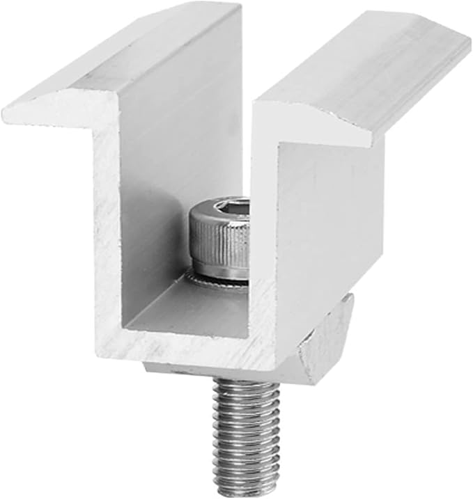 20 Pack Solar Panel Mid Clamps, Roof PV Panel Rail Aluminum Mounting Bracket Fits 1.2" - 2" Thick Solar Panel Frame