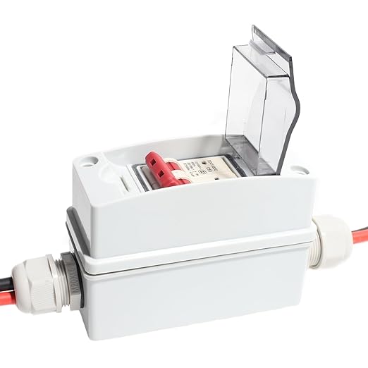 Solar Panel Disconnect Switch 60Amp 1000V Outdoor Small Breaker Box Miniature Circuit din Rail Enclosure Current Sink Load Switching Air IP65 Waterproof DC