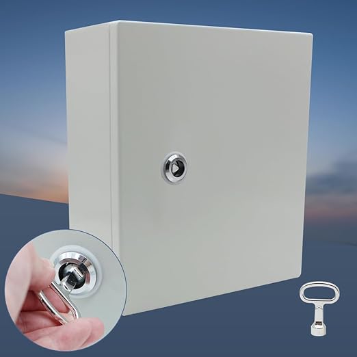 Metal Junction Box - Waterproof & Dustproof Electrical Junction Box,12 * 10 * 6 Inch Waterproof Metal Lock Box for Indoor & Outdoor Electrical Enclosure(300 * 250 * 150mm)