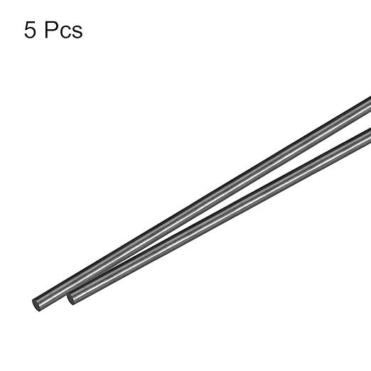 MECCANIXITY Carbon Fiber Rod, 2mm x 300mm Matte Pole Rod for RC Plane DIY Tool Wing Tube Quadcopter Arm, Pack of 5