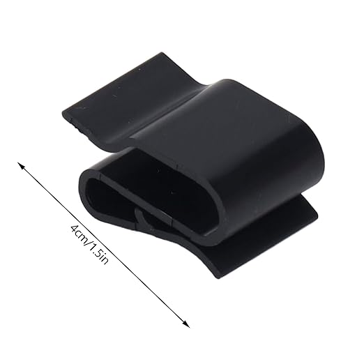 Garosa 100Pcs Trailer Frame Wire Clips Plastic Cable Clips S Clip Electrical Cord Management 1.5 Inch Solar Panel Wire Clip Black for PV Wiring Boat Cable Boat