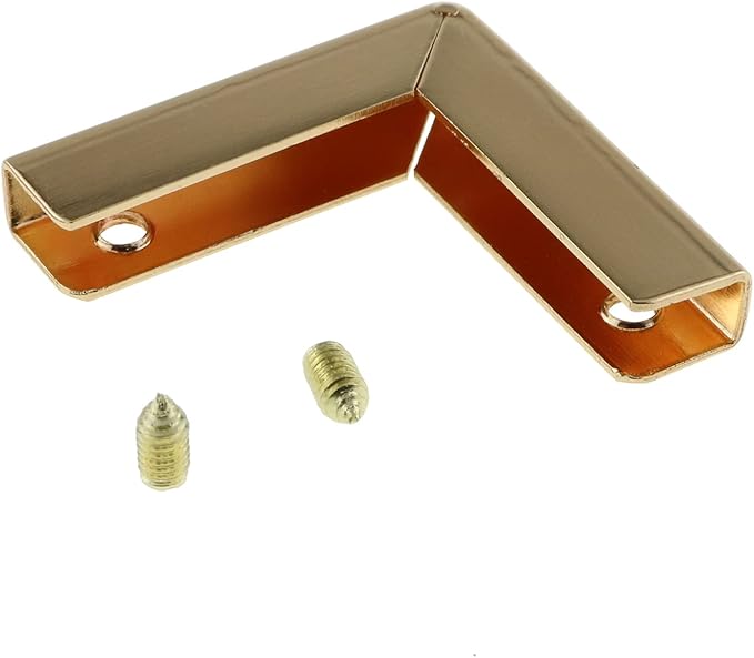 Corner Protector LUORNG 8pcs Zinc Alloy Guard Edge Covers with 16pcs Screws for Wallet Purse, Light Gold
