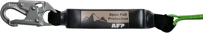 AFP 25 FT Vertical Lifeline Assembly w/Rope Grab Snap Hooks & Shock Absorber, ANSI & OSHA Rated Fall Protection Roofing Safety Equipment