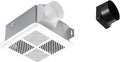 Tech Drive Very Quiet Bathroom Exhaust Fan - 60 CFM/50 CFM, 3&4-Inch Duct Included, No Attic Access Needed, Energy Star, Easy to Install, Ceiling Mounted for Bathrooms Up to 55 Sq. Ft, White