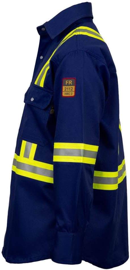 Flame Resistant High Visibility Hi Vis FR Shirt - 100% C - 7 oz