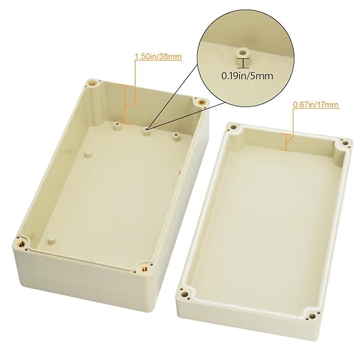 LeMotech Waterproof Dustproof IP65 ABS Plastic Junction Box Universal Electric Project Enclosure Pale Gray 6.2 x 3.54 x 2.3 inch (158 x 90 x 60 mm)