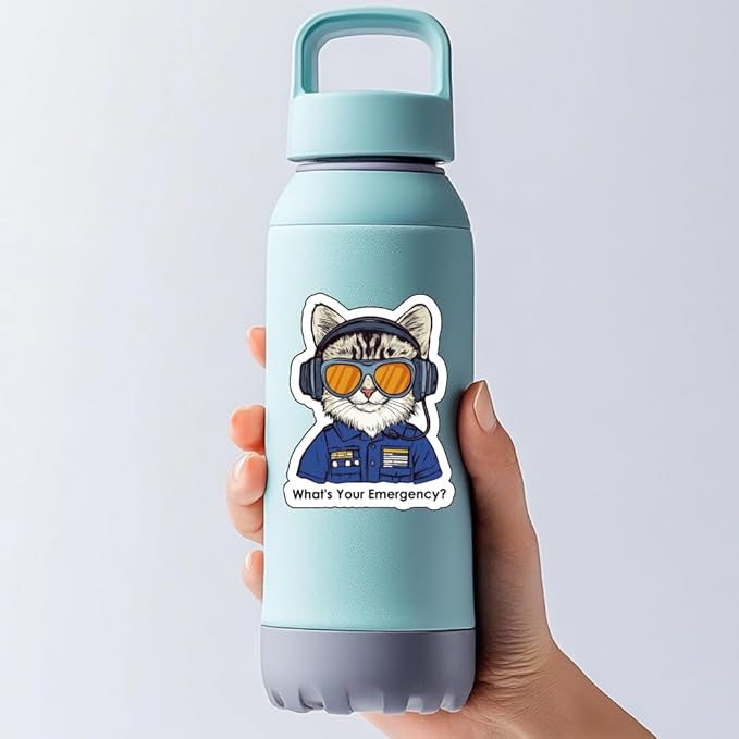 1step2dream Funny 911 Sticker for Dispatcher, Cute and Humor Emergency Decals for Women, Gift for 911 Dispatcher | for Decorating Phone Laptop Water Bottle