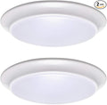 LIT-PaTH LED Flush Mount Ceiling Lighting Fixture, Dimmable 7 Inch 11.5W 900 Lumen, Aluminum Housing Plus PC Cover, Damp Location Rated for Bathroom, 4000K, 2-Pack