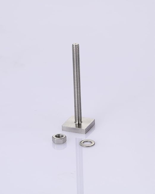 T Slot Bolts for Roof Rack Cross Bars, Platform, Cargo Basket, Stainless Square T Track Bolt Adapter to Secure Bike/Ski/Kayak Rack, Solar Panel, Awning (M6 x 65mm, 4mm Thick)