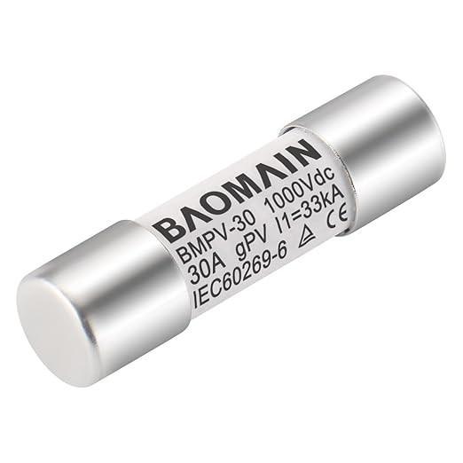 Baomain 10-Pack gPV Solar PV Fuse 30A 1000V DC, 10x38mm, 33kA Breaking Capacity, CE Listed for Photovoltaic Systems, Combiner Boxes (30 Amp.)