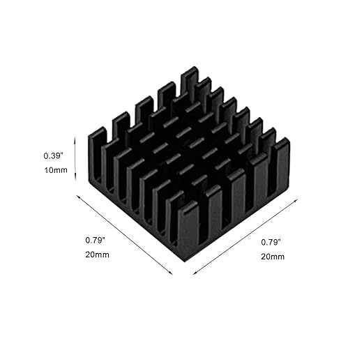 10pcs 20mm Mini Heatsink Kit, Includes 3M 8810 Thermal Conductive Adhesive Tape, Cooler Heat Sink for Cooling VRM Stepper Driver MOSFET VRam VRM Stepper Driver MOSFET VRam Regulators (20x20x10mm)