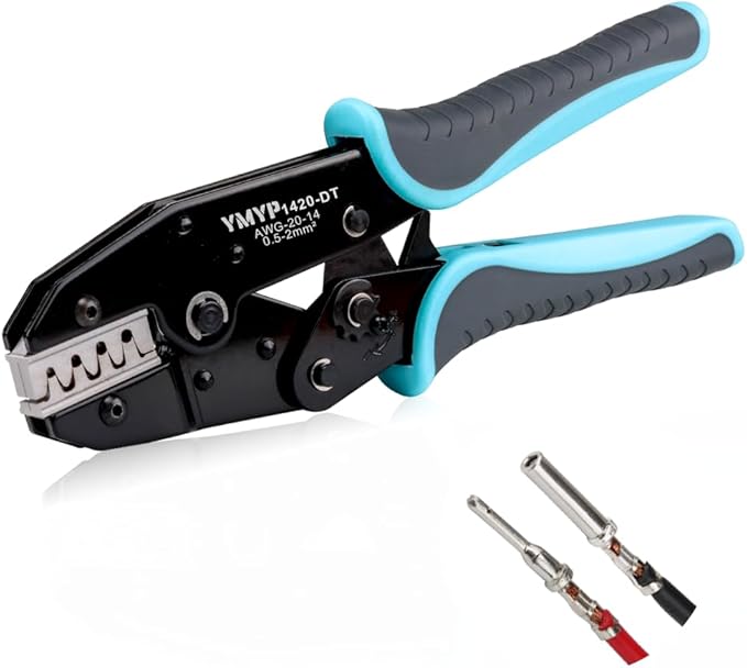 Deutsch Crimp Tool Open Barrel Size 16,20 Crimper (YF-1420DT WG) for 20-14AWG Deutsch DT DTM Connector Kit Stamped Formed Contacts