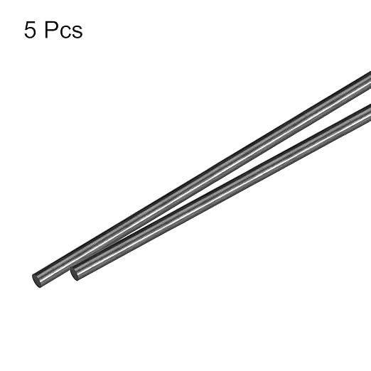 MECCANIXITY Carbon Fiber Rod, 3mm x 500mm for RC Plane DIY Tools Wing Tube Quadcopter Arm, Pack of 5