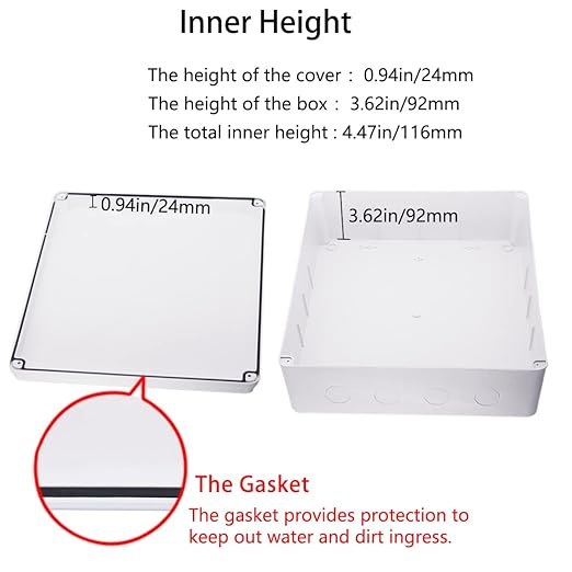Junction Box, Zulkit Project Box with Reserved Holes IP65 Waterproof Dustproof Electrical Box ABS Plastic Project Enclosure White 15.7 x 13.8 x 4.7 Inch