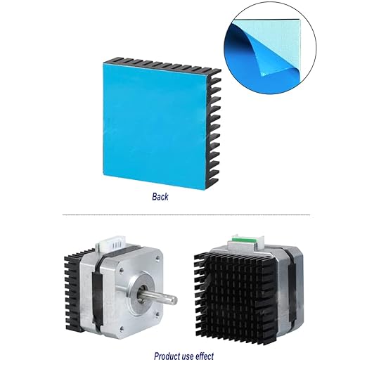 4PCS Black Aluminum Heat Sink with Thermal Conductive Adhesive Tape, 40×40×11mm Heatsink Cooler for Cooling VRM GPU Stepper Driver 3D Printer Stepper Motor