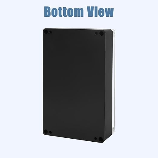 LeMotech Project Box ABS Plastic IP65 Waterproof Dustproof Electrical Junction Box with Clear Cover Outdoor Enclosure for Electronics, Black 7.8"x 4.7"x 2.2"(200x120x56mm)(Pack of 1)