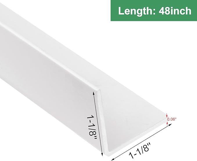10 Pieces 1-1/8 x 48Inch Wall Corner Protector Guards, Plastic Walls Edge Protector for Walls, Cabinet, Door Frame Protection, White, Adhesive Tape Not Included