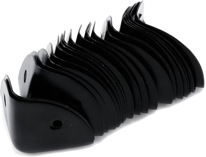 20Pcs Metal Box Corner Protectors Black Box Corner Edge Guard Metal Edge Guard Cover Decorative Corner Protectors with Mounting Screws, 0.98"x0.98"x0.98"