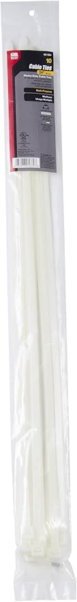 Gardner Bender 45-524 24-Inch Natural Heavy Duty Cable Ties, 10-Pack