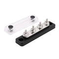 Gloaso Bus Bar Copper 12V 100A 4 x 3/16" Posts Terminals Power Distribution Blocks, Marine Busbar, Mini Battery Buss Bar 12 Volt-48V DC for Car RV Solar Truck Boat Automotive Marine, Black