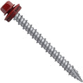 Jake Sales Metal Roofing Screws: (250) 10 x 2" Dark Red Hex Head. Self-starting, EPDM Washer, Galvanized, Painted Head