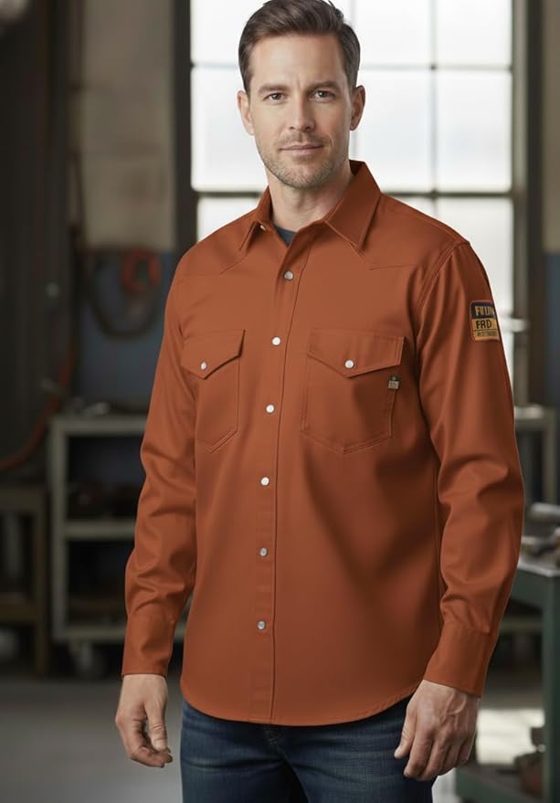 Just In Trend Flame Resistant Light Weight FR Shirt for Men - 88% Cotton, 12% Nylon, 7oz, NFPA 2112