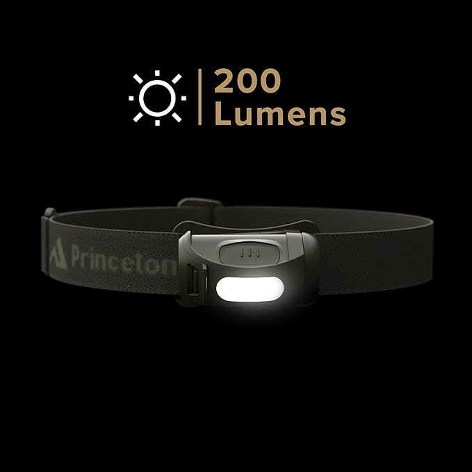 Princeton Tec Fred Headlamp 200 Lumens Dimmable Ultrabright White LED, IPX4 Water Resistance and 41 Hour Burn Time, Perfect for Hiking, Camping, Hunting, Fishing, and Safety Preparedness, Olive Drab