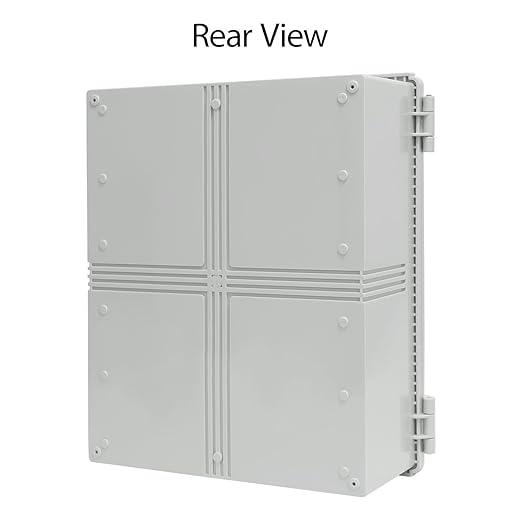 LeMotech Electrical Box, IP67 Waterproof Hinged Cover Stainless Steel Latch Junction Box, ABS Plastic Electrical Enclosure with Mounting Plate,Wall Brackets, Cable Glands,19.6"x15.7"x7.8",Grey