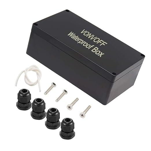 DIY Electrical Box,Universal Junction Box,Dustproof Waterproof IP67 ABS Plastic Box,with 4pcs x M16 Cable Gland,7.8x4.7x2.2 inch (200 * 120 * 56mm)