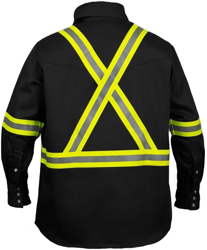 Flame Resistant High Visibility Hi Vis FR Shirt - 100% C - 7 oz